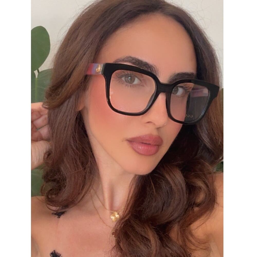 NEW Gucci GG0958O Black Pink Square Eyeglass Frames